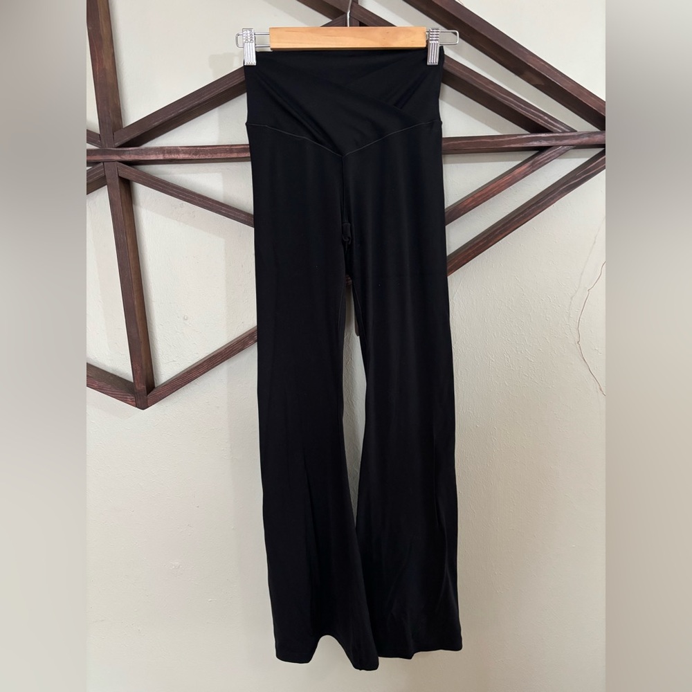 Black Cross Over Flare Leggings